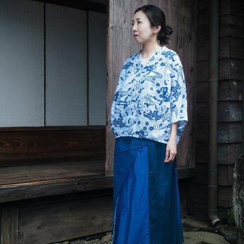 浴衣地のブラウス 浴衣地 ブラウスの通販 | iichi 日々の暮らしを心地よくする