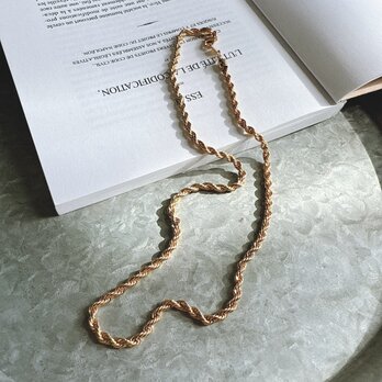 NA137-【 AVON 】エイボン・ヴィンテージネックレス 1980s Gold Tone Screw Chain