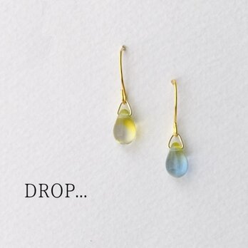 d194-39【レモンソーダ】しずくドロップのシンプルピアス(パーツ変更可能)