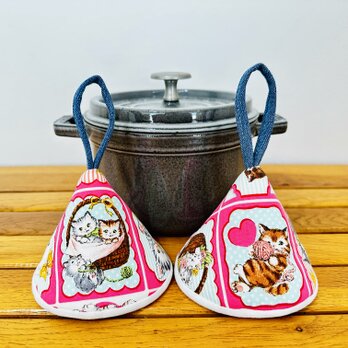 三角鍋つかみstaub　ストウブ　ホーロー　鍋つかみ　ミトン