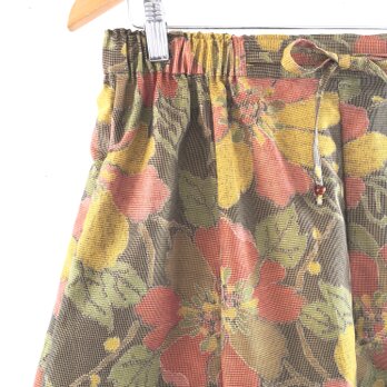 ギャザー紬（山吹色橙花尽くし）