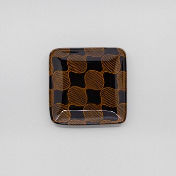 【飴釉】四角皿(大) -Quilt-