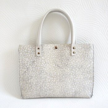 《牛革》新デザイン♪フラットミニマルトート・ビンテージホワイト・0495