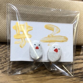 文鳥、イヤリング