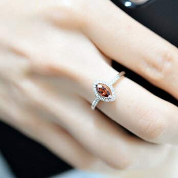 恋の成就 実りを象徴する石 VVSランクガーネットのリング 1月誕生石 9号と10号のみ