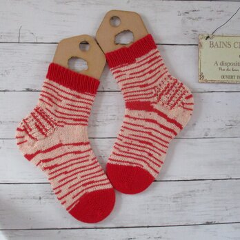 　冷え取りソックス  Opal KFS 270 ルージュ & Uni 5180 Red