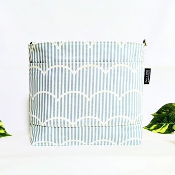 北欧風波型の2Wayバッグインバッグ(グリーン)