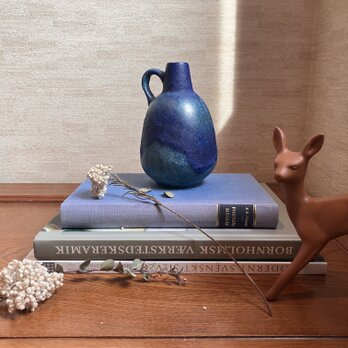 Ruscha320 奥深いブルーの一輪挿し／Fat Lava