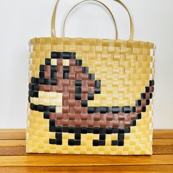 オーダー品★ダックスフンド★プラカゴ★お散歩バッグ温泉バッグ　エコバッグ　PPバンド　カゴバッグ　お散歩バッグのコピー