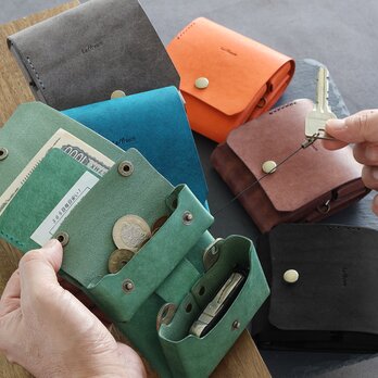 財布として使えるキーケース スマートキー対応 LF-027 マルゴー革 スマートキーが入る財布 軽いキーケース コンパクト財布