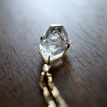 diamond elestial quartz K18 necklace
