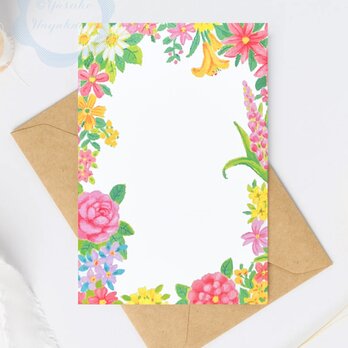 （33）花束フレーム　ポストカード　3枚セット