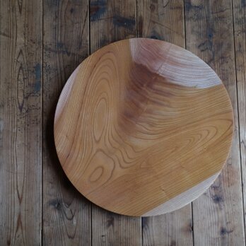 さば杢の大皿　ケヤキ〈ガラスコーティング〉【v1234】