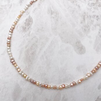 淡水パール 真珠 バロック フラット ボタン マルチカラー 3mm 4mm 極小 小粒 19cm tp0015