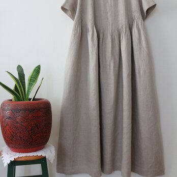 夏☀️★60番手日本製リネン100％ ピンタックシャツワンピース★夏