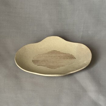 スリップ模様 オーバル型木瓜長皿