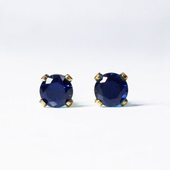 ブルーサファイア (3mm) ピアス　　送料無料
