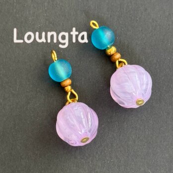 送料無料‼️ブルーとパープルの涼しいピアス 樹脂ピアス プチプラピアス