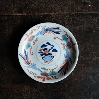 古伊万里　アンティーク　骨董　赤絵貝型菓子器　輸出用　花鳥の図　飾皿 古伊万里 アンティーク 骨董 赤絵貝型菓子器 輸出用 花鳥の図 飾皿