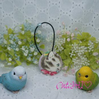 くるみボタン ヘアゴム かわいい キルトゲイト 子猫とパーティーハット 07