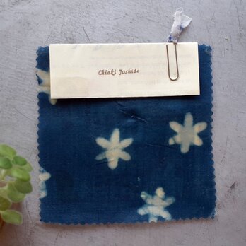 みつろうエコラップ 四角ミニ：藍染め 藍色 星柄<インド綿100％ ブロックプリント エコラップ エコ>