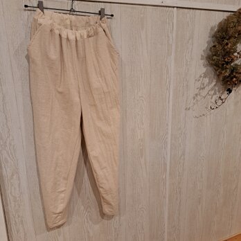 uni 綿麻定番パンツ　キナリ