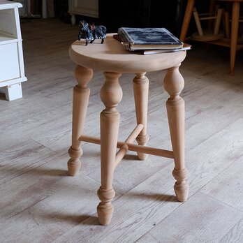新商品★スツール　ひのき　バースツール　ハイスツール　ナチュラル　カントリー　チューリップ　アンティーク風