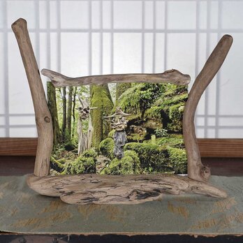 流木フォトスタンド　写真額　写真立て　木の額　　流木アート　木のインテリア　ナチュラルアート　１０１