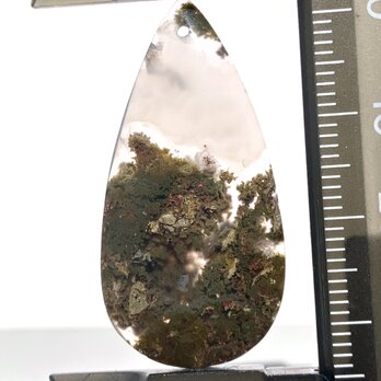 穴あきガーデンモスアゲート[315] 37x18mm 19Cts　ルース／天然石／カボション