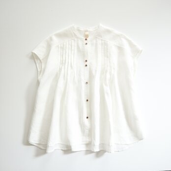 random tuck french blouse (linen / white)