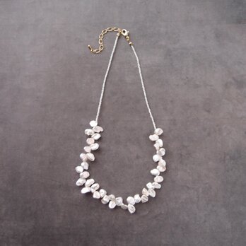 【GP】Keshi ×Petal Pearl Necklace／ケシ×ペタルパール ネックレス（White）