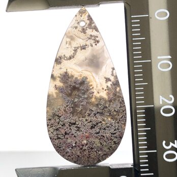 穴あきガーデンモスアゲート[317] 36x18mm 21Cts　ルース／天然石／カボション