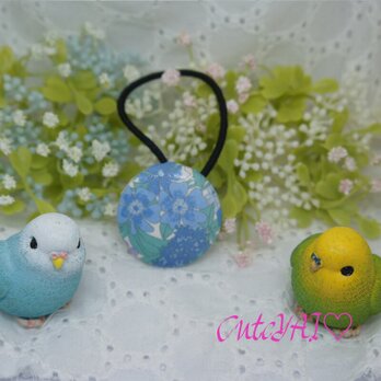 くるみボタン ヘアゴム キレイめ リバティ 花柄 03