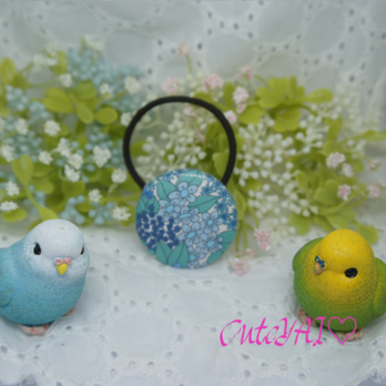 くるみボタン ヘアゴム キレイめ リバティ 花柄 06