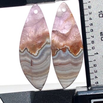 アメジストレースアゲート・ペア[325]　ルース／天然石／カボション