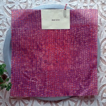 みつろうエコラップ 四角Ｌ：ピンク色 ドット柄 <インド綿 ブロックプリント エコラップ エコ>