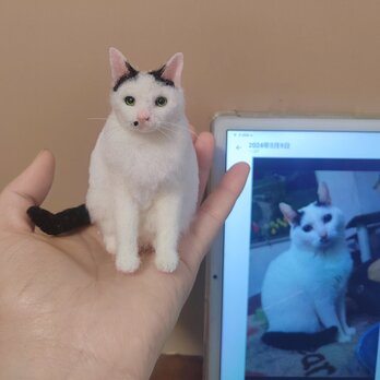 [オーダーメイド] 羊毛フェルト 猫 ネコ、ペット ぬいぐるみ、うちの子 人形 似顔絵、愛猫 誕生日 プレゼント、猫好き 贈り物