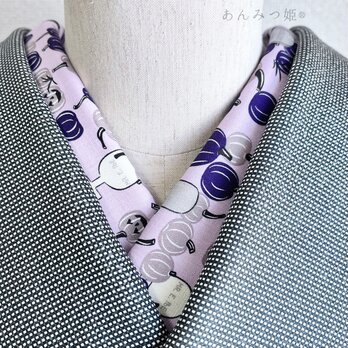 綿の半衿  ハロウィン パープル