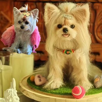 【オーダーメイド ペット】 羊毛 フェルト オーダー 羊毛フェルト シーズー うちの子、ペット似顔絵、犬 猫 人形
