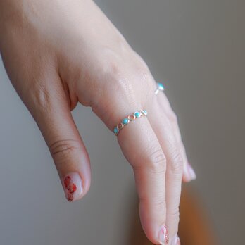 Turquoise Circle RING / SV925 ターコイズ 天然石