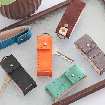 ちょこんと立つキーケース 被せ付き LF-023 マルゴー×ヌメ革 レザーキーケース キーホルダー キーリング 鍵収納