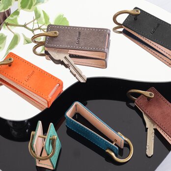 ちょこんと立つキーケース Dカン付き LF-025 マルゴー×ヌメ革 レザーキーケース キーホルダー キーリング 鍵収納