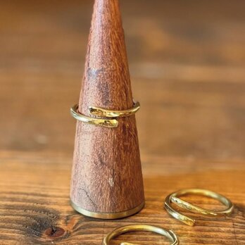真鍮リング「hammer」Open 2mm