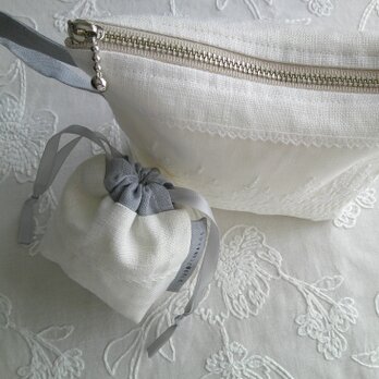 花lace×linen PouchSet
