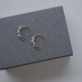 小さなハーキマーダイヤモンドフックピアス