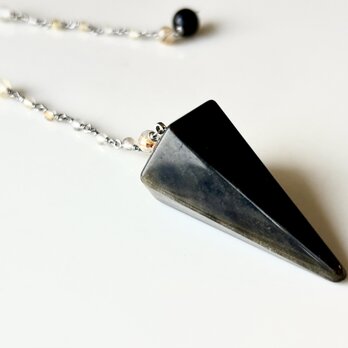 ゴールデンオブシディアンとルチルのペンデュラム