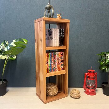 【送料無料】 ブックシェルフ 本棚 単行本 文庫本 杉 3段