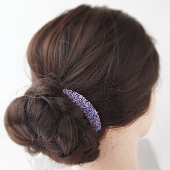 ヘアコーム 「 紫陽花 しっとり紫 」  大人の髪飾り 簪 つまみ細工 梅雨 夏の花 着物 浴衣  コームかんざし