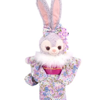 ステラルー 着物 着せ替え コスチューム ケープ&草履付 大正ロマン 金彩梅紫 振袖セット No.50 Sサイズ用 送料無料