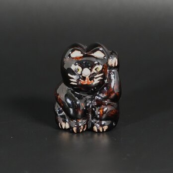 蒔絵　招き猫　黒